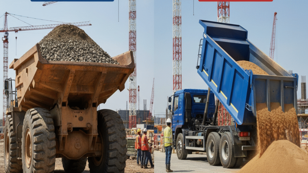 difference between tipper and dump truck