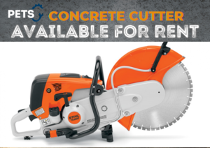 Concrete cutter machine performing precise wall and floor concrete cutting work at construction site in UAE